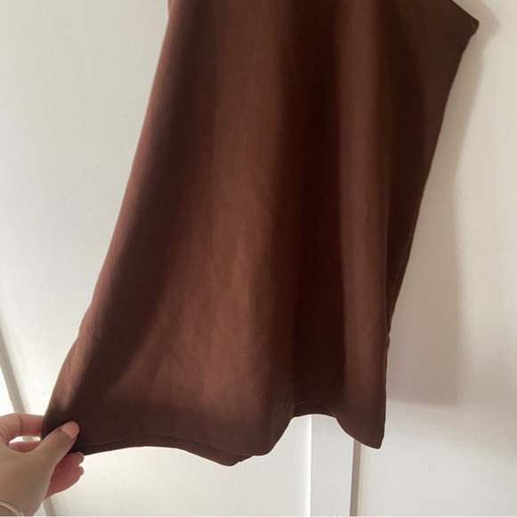 Pull&Bear Brown Mini Dress Bodycon Cut Out Detail - Size Small - Picture 2 of 9